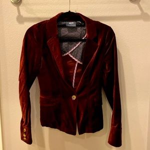 Red velvet blazer